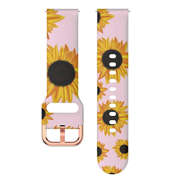 20mm/22mm Silikonarmband för Samsung Galaxy Watch 6/4/Classic/5/5 Pro/Active 2 Tryckt sportband Amazfit GTR/GTS 4-3-2-2e-mini 27powder sunflower 20mm watchband