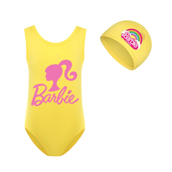 Barbie The Movie Girls' Cartoon Baddräkt Swimshat Set i ett stycke black 2 140cm