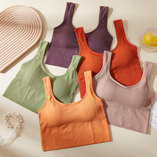 Sömlös kamisole för kvinnor Crop Soft Comfy Tank Tops Camisole Undershirt Bralette Topp för kvinnor Flickor green