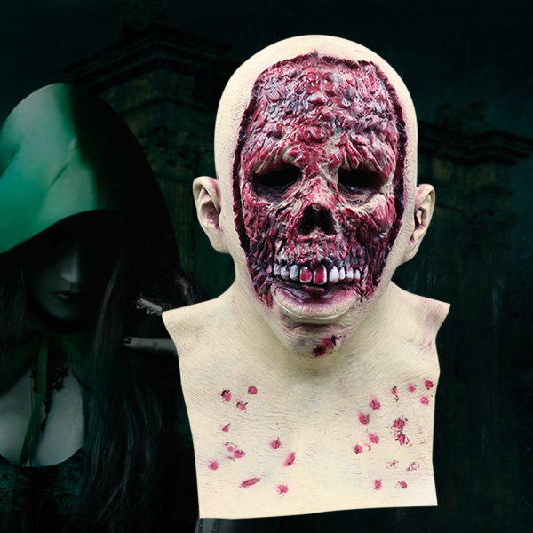 Skrämmande skrämmande skallemask Smältande ansikte Zombie Skräck Halloween Kostym Festrekvisita none
