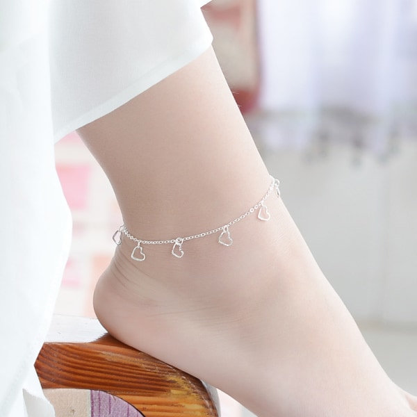 Hollow Heart Armband Simple Love Heart Alloy Ankelkedja Elegant handledsfot Ankelsmycken love anklet