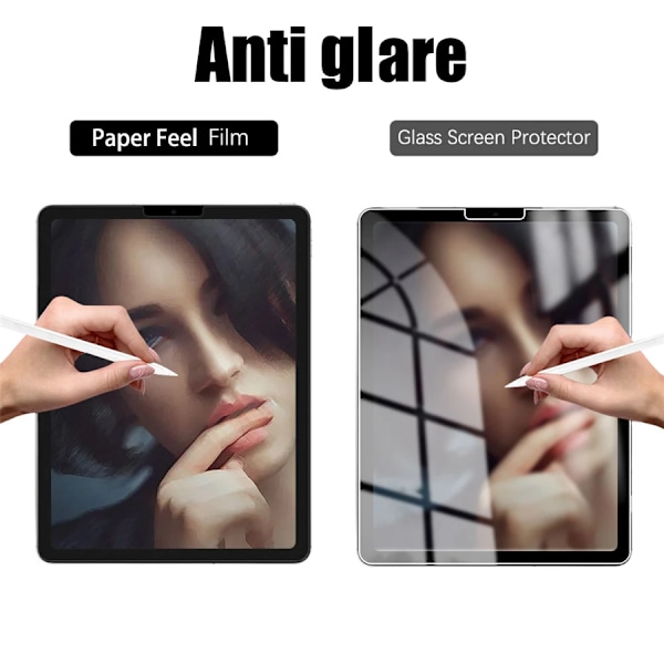 3 st Pappersliknande Skärmskydd för iPad 9:e Generationen 8 7 6 Air 5 4 10:e Pro 11 10.5 9.7 Mini 4 5 6 Inget Glas 3pcs mini 4 5