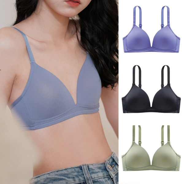 Mesh Liner Hjulfri BH Tunn Bred axelrem Push-up BH underkläder blue 34-75