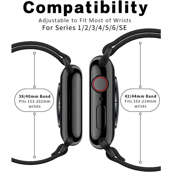 Scrunchie Armband för Apple Watch Band 45mm 44mm 40mm 41mm 42mm 46mm 49mm Elastiskt Nylonarmband iWatch serie 10 9 8 7 se Ultra 2 black W 38mm 40mm 41mm
