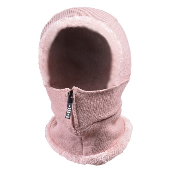 Mode Fleecehatt Dragkedja Ansiktetäckande Design Tjocka Cap för black