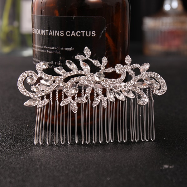 Rhinestone Hair Comb 10-tands Design Hår Side Comb Mode Glänsande legering Håraccessoarer för fs425