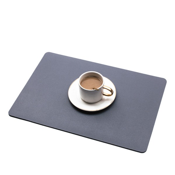 Bordsunderlägg i PU-läder Multipurpose Non-Slip Värmebeständig bordsmatta för hemmet square dark grey