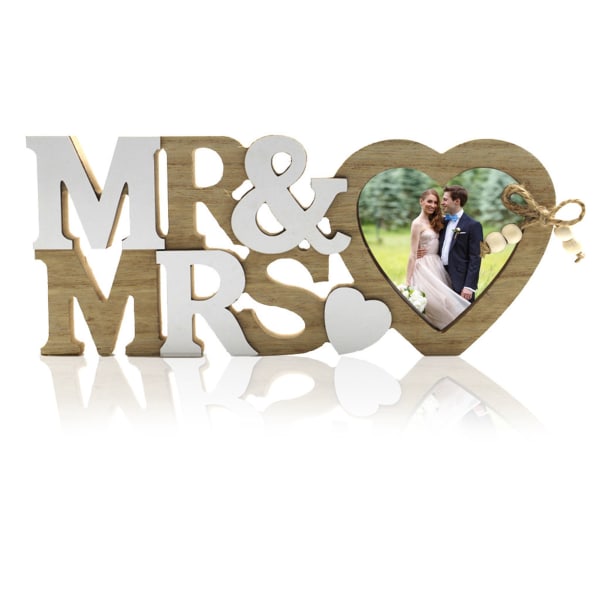 Mr & Mrs Heart Shape Ram Utsökt design Härligt mönster för fotobildvisning jm00916
