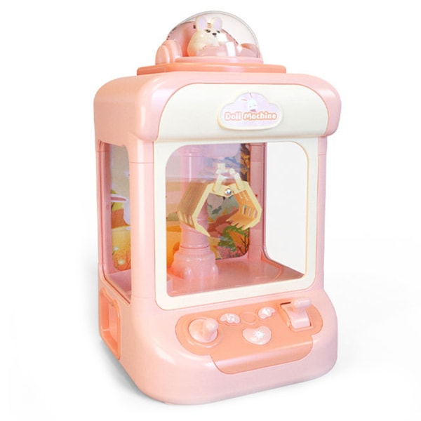 Barn Claw Machine Home Mini Doll Machine Multifunktionell myntstyrda spelleksaker pink