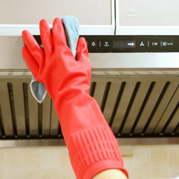 38/45cm Kitchen Clean Gloves Vattentäta Långärmade Handskar Gummi Latex Handskar för m red 45cm