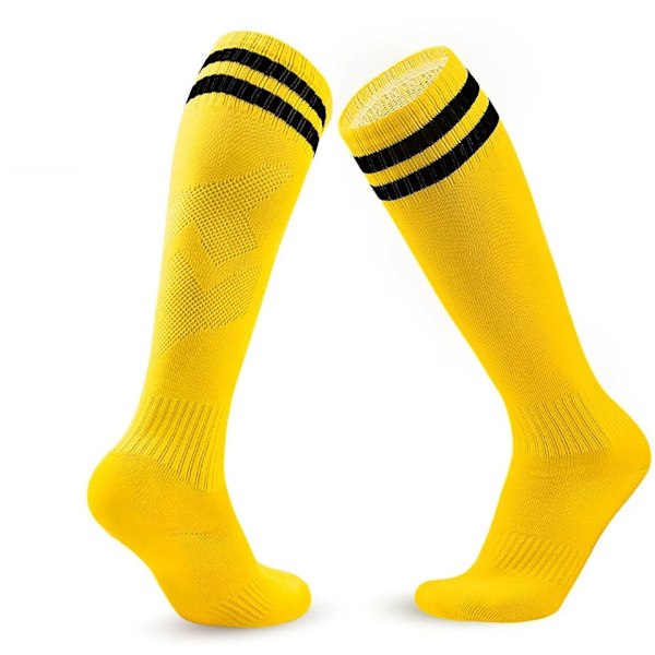 Loogdeel Fotbollsstrumpor Stretchiga Kompressions Knähöga Tubstrumpor Herr Dam Tonåringar Barn Andningsbara Fotboll Atletiska Sportstrumpor A--Yellow S--Child