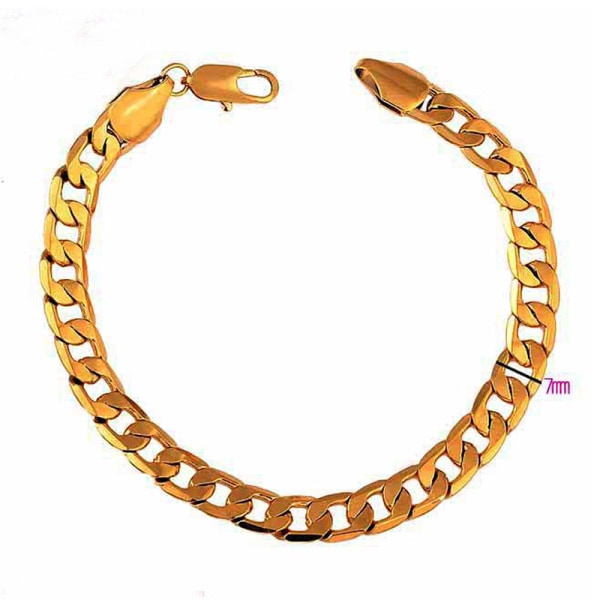 Guldarmband kvinnor Smycken Underbara guldpläterade Chunky Link Chain Armband Armband Gåva default