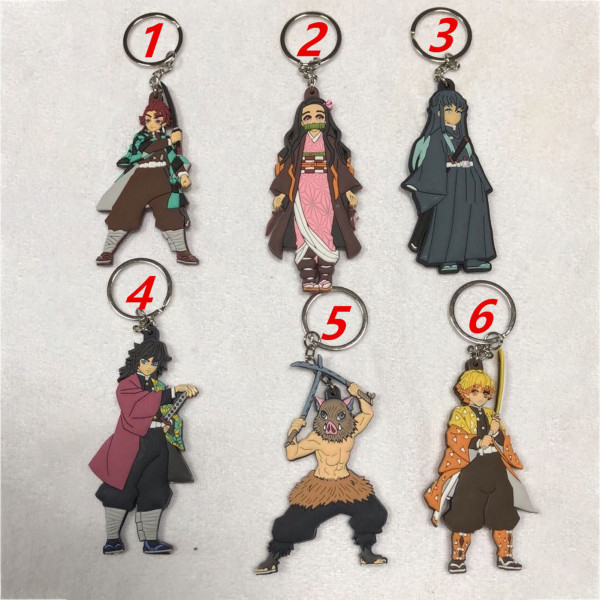 Demon Slayer Anime Nyckelring Lätt att hänga Plastnyckel hängande presenter för barn Barn Pojkar Flickor 6