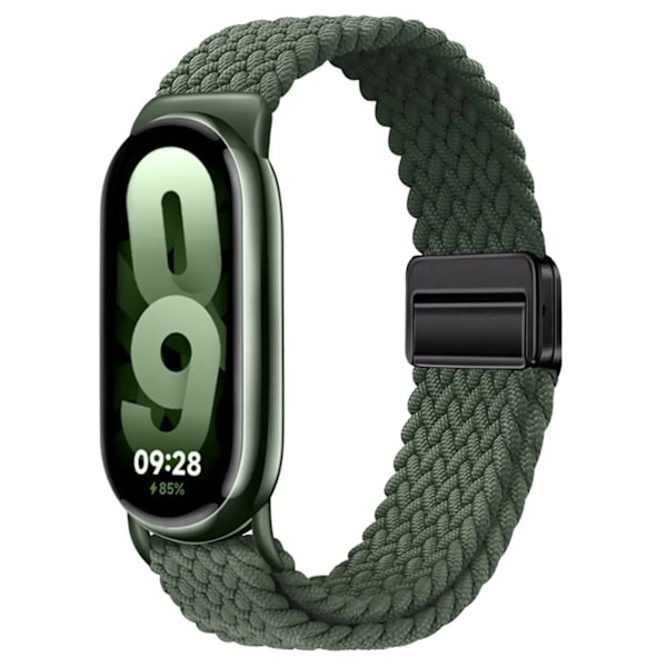 Nylonflätat Loop Armband för Xiaomi Band 9 8 Andningsbart Magnetspänne Mi Band 9 Bekväm Correa för Mi Band 8 9 Tillbehör Army green For Mi Band 8
