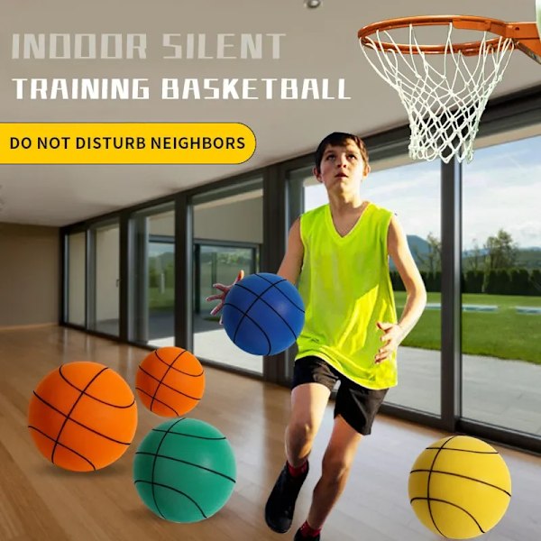 Studsboll Tyst Inomhusbasketboll 18cm Skumbasketboll Tyst Mjuk Boll Studs Basketboll Leksak Barn Sportspel Gåva green 1pcs