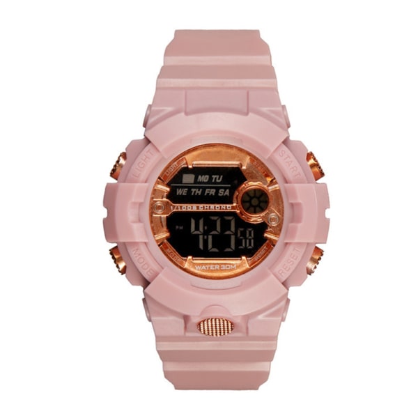 Vattentät Digital Unisex watch LED-kalenderklockor Tillbehör för barn pink gold