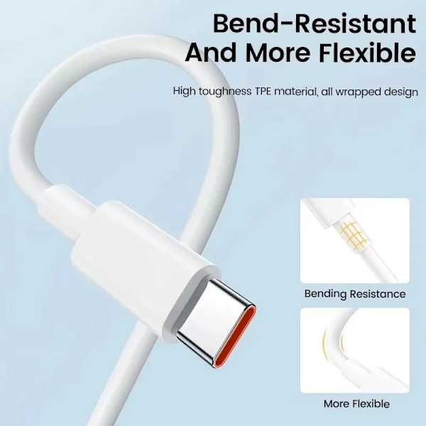 6A 67W Snabb USB-laddare för Xiaomi 10 11 12 Lite 13T 14 Redmi Note 10S 11S 11T 12 13 Pro POCO Turbo Charge Typ C Laddningskabel EU Plug - 1m Cable