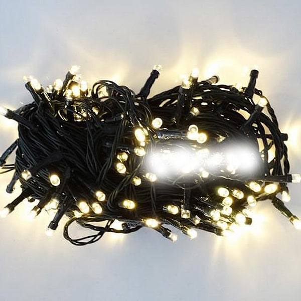 Dekorativa solenergijulljus 100 LED-lägen Fairy String Light för utomhusbröllop cool white