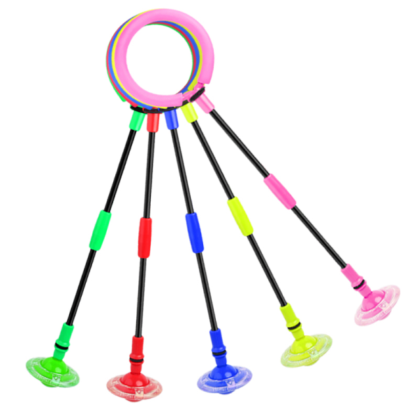 LED-leksak blinkande hoppring Färgglad ankel Skip Circle Vikbar gungboll för barn pink