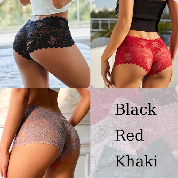 3 st Sexiga Blomspets Trosor Dam Underbyxor Låg Midja Mjuka Underkläder Bekväma Kvinnliga Underkläder Trosor för Tjejer S-XL Set9 XL