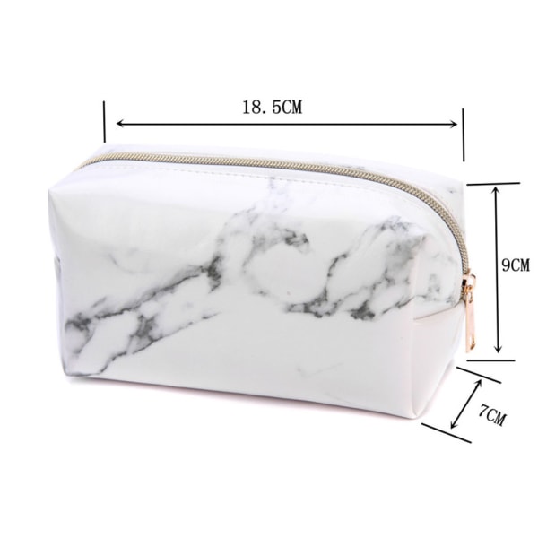 Marble Grain Makeup Brushes Bag Portable Stationery Penns case med dragkedja black