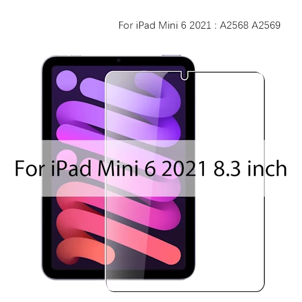 Härdat glas för iPad Pro 11 4:e 12.9 6:e 12 9 Air 5 4 Skärmskydd Tillbehör Mini 6 2021