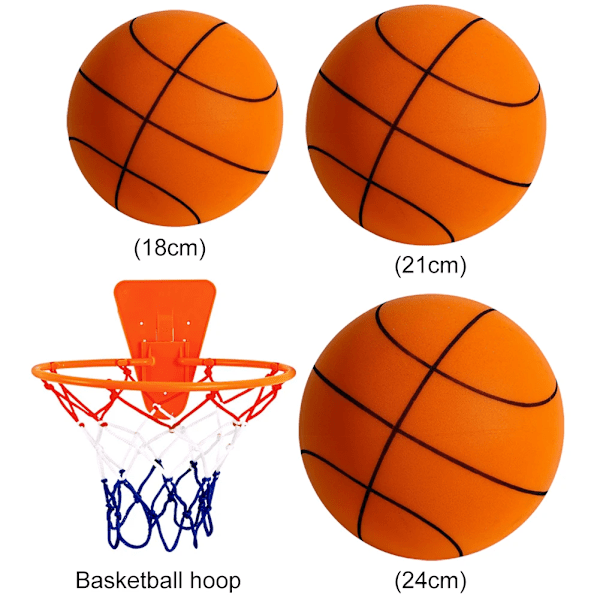 18/21/24cm Tyst Basketboll Barn Studsande Ljudlös Boll Klämbar Skumbasketboll Inomhus Tyst Boll Barn Sport Fotbollsleksaker Dark Blue 21cm