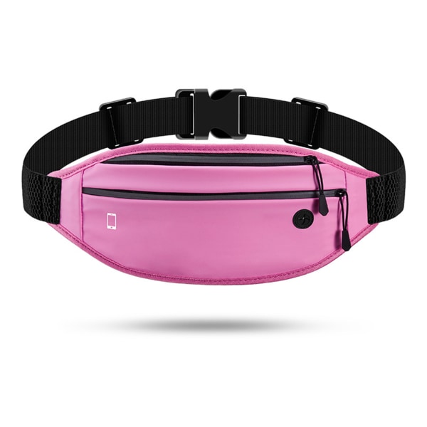 Ultratunt löpbälte Fanny Pack med texturell PU justerbar remväska för sportträning Resa Fotvandring pink