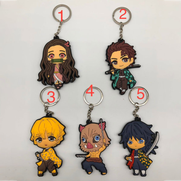 Demon Slayer Anime Nyckelring Lätt att hänga Plastnyckel hängande presenter för barn Barn Pojkar Flickor 7