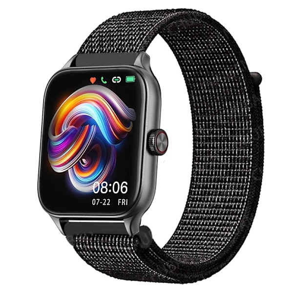 20mm 22mm Nylon Loop band för Amazfit GTS4/2/3/3pro/2e/GTS2 Mini/GTR 4 42mm/47mm/GTR2/2e/stratos armband Amazfit bip rem 21 reflective black 22mm