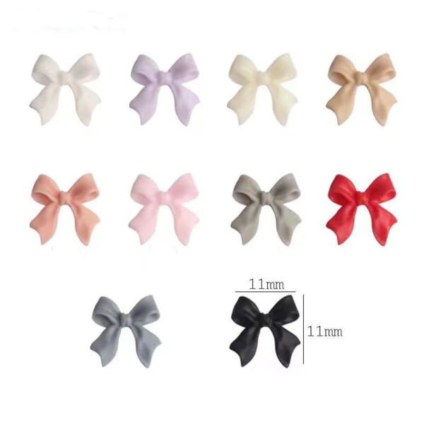 100 st Bow Resin Nail Art Dekorationer 3D Bowknot Nail Charm Ornament Smycken DIY 8