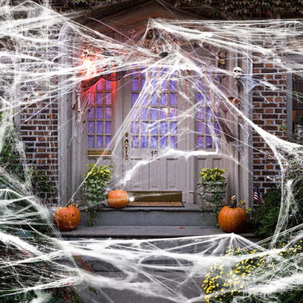 Halloween spindel bomull dekoration rekvisita Spindelnät spindel siden plast liten spindel fest layout 100g of white cotton+40  spiders