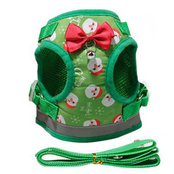 Christmas Pet Väst Sele Set Reflekterande Justerbar Hund som bär andas Mesh väst med koppel Kyckling Höns koppel för Anka katt cat vest red xl