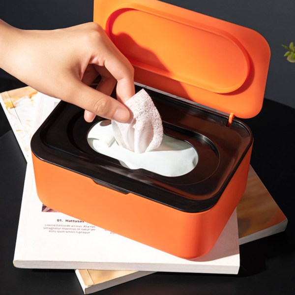 Plast Tissue Mask Dispenser Box Multi Use Tissue Container Box för Automotive Bars Office orange black