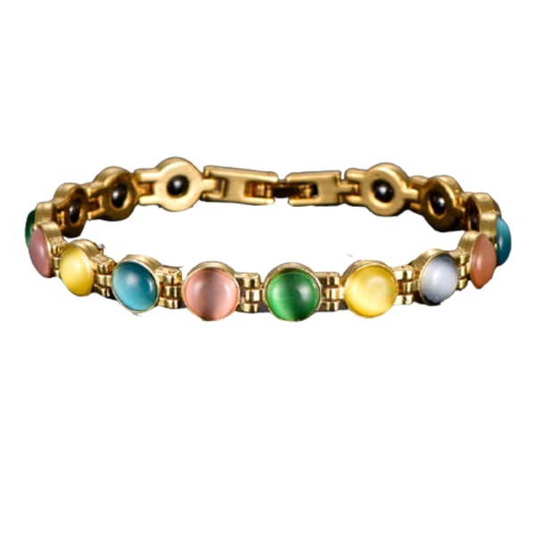Damarmband med färgglad kristallsten dekor legering handledskedja Lucky smycken present colorful
