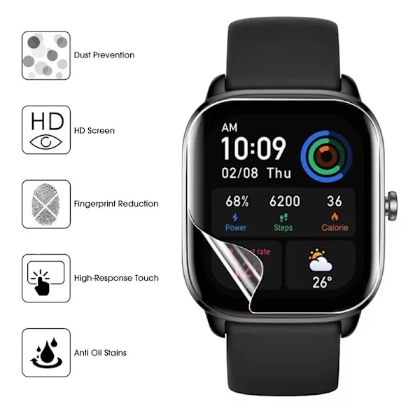 1-5ST Mjukt Skärmskydd Hydrogel Film För Amazfit GTS 4 Mini GTS 3 2 Mini GTS 2e GTR 3/3 Pro GTS4 Skyddsfilm Ej Glas Amazfit GTS 3PCS
