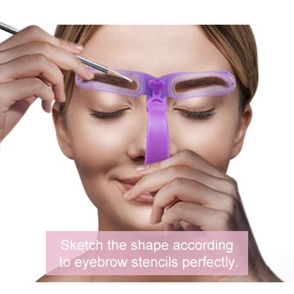 8 st Ögonbryn Grooming Stencil Kit Återanvändbart Styling Tool Skönhetsverktyg för kvinnor purple 8pcs
