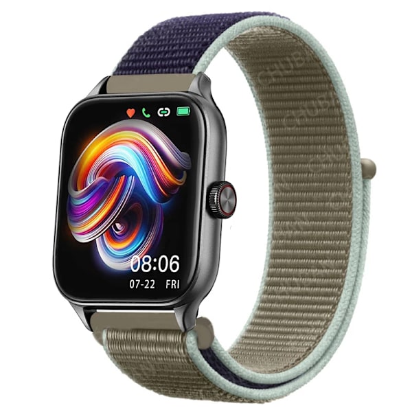 20mm 22mm Nylon Loop band för Amazfit GTS4/2/3/3pro/2e/GTS2 Mini/GTR 4 42mm/47mm/GTR2/2e/stratos armband Amazfit bip rem 46 Khaki 20mm