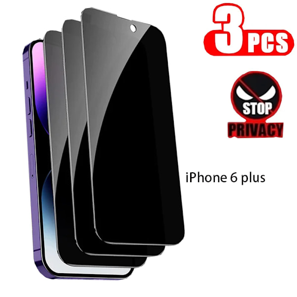 NNBILI 3-pack Skärmskydd med Sekretessfilter Passar IPhone 16 15 14 13 12 PRO MAX Sekretesskydd Passar IPhone 11 PRO XS iPhone 6plus 3pcs