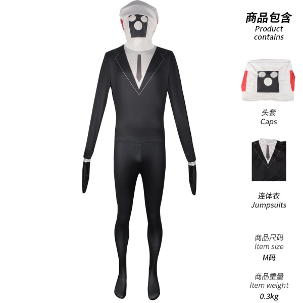 Halloween jumpsuit skibidi toalett leksak spel cos suit toalett monitor ljud man jumpsuit monitor jumpsuit xs
