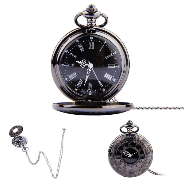 Vintage romerska siffror kvarts Fob watch med kedja Antika smycken hänge Halsband presenter as show