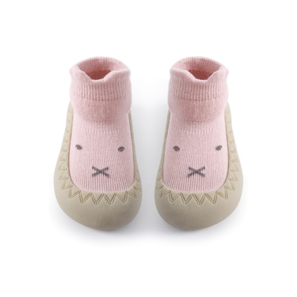 Baby Toddler Barfota Golvstrumpor Anti Slip-on inomhus bomull mjuka skor beige 20