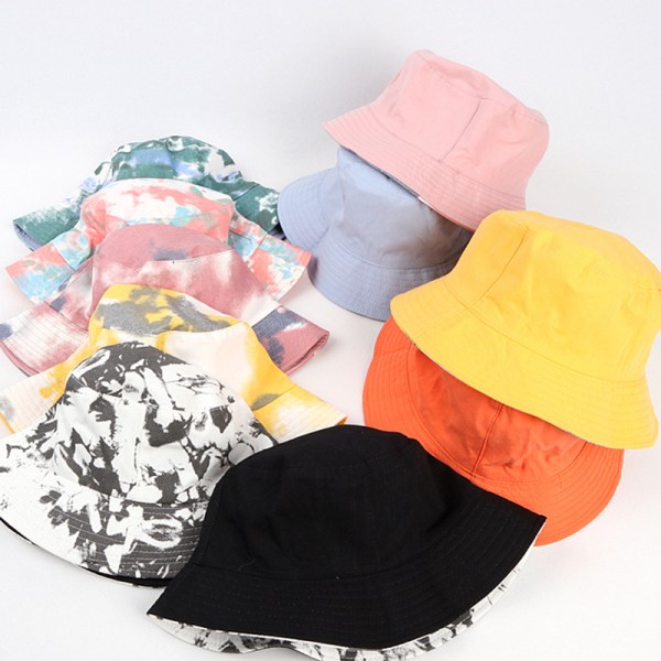 Tie-dye Bucket Hat Casual Outdoor Solskyddshatt Vändbar Dubbelsidig Bär Lämplig i