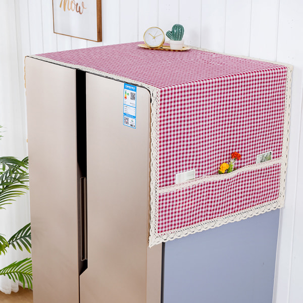 Cover för kylskåp med förvaringspåse Multifunktionstvättmaskin Kylskåpsöverdel default