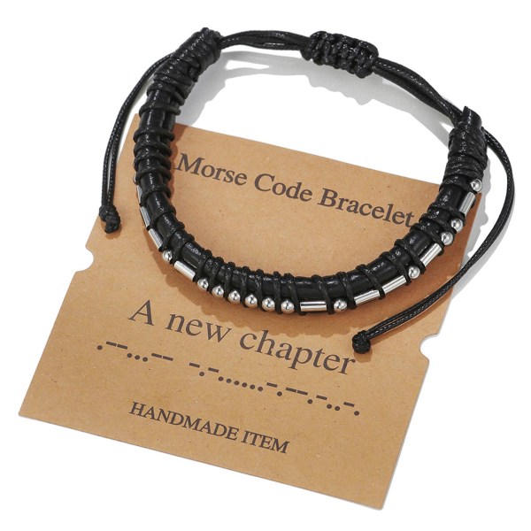 Morse Code Alfanumeriskt Par Armband Justerbara Armband Morse Code String zj8395-a new chapter