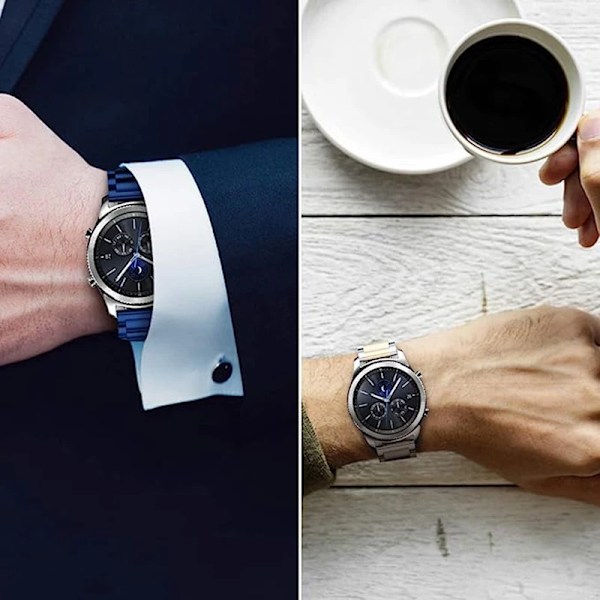 22mm 20mm Metallarmband för Samsung Galaxy Watch 7 6 5 4 40mm 44mm 46mm 5Pro 45mm Rostfritt Stål Armband för Amazfit Bip Huawei GT4 gold 20MM