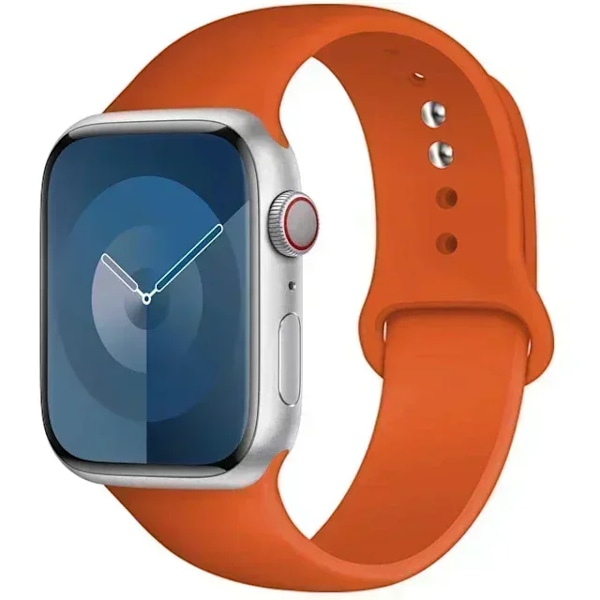 Original Silikonarmband för Apple Watch Band 44mm 38-40 42-46 41-45 46MM 49 mm Armband iwatch Serie 10 9 7 4 5 6 8 SE Ultra 2 3 07 orange S10-42MM 38 40 41 S
