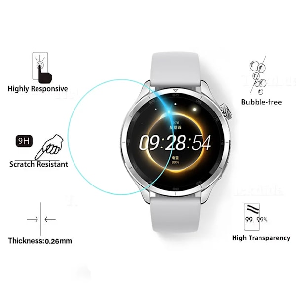 Härdat glas för Xiaomi Mi Watch S4 Smartwatch Skärmskyddsfilm Anti-rep för Xiaomi Mi Watch S3 film Tillbehör 1 Pcs For Mi Watch S4