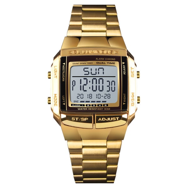Elektronisk watch för män Vattentät bakgrundsbelysning LED Digital sportarmbandsur black
