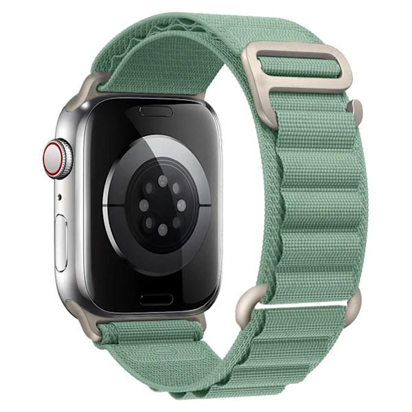 Alpine Armband för Apple Watch Armband 44mm 40mm 49mm 45mm 41mm 38mm 42mm Nylonarmband Iwatch Ultra 2 Series 9 3 4 5 6 7 8 SE Armband Light Green 42mm 44mm 45mm 49mm
